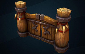 游戏场景小木门模型贴图