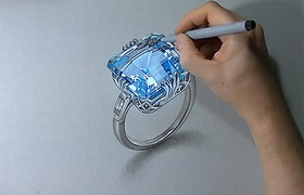 3D艺术--手绘钻戒