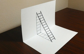 绘画3D梯子教程|2分钟画出梯子