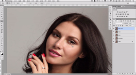 对人物皮肤的脏点以及光影进行处理,主要对脸部进行处理。