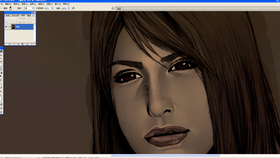 继续给插画上色,包括人物、背景车等,通过多层上色的方法逐步完善