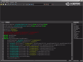 通过表达式调用函数,实现物体跟随的效果