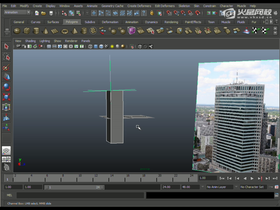 利用摄像机投射,来渲染出大楼的材质