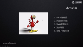 mr卡通材质,内置墨水材质,uvw贴图坐标,渐变贴图,多维子对象材质
