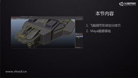 飞船细节形体划分技巧,Maya图层基础