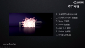 文字可见性和旋转动画,material static 控制器,scale控制器,force控制器, age test测试, delete控制器,drag空间扭曲