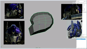 擎天柱头部结构查找及细节添加