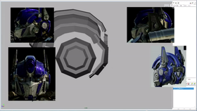 擎天柱头部结构查找及细节添加