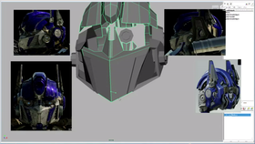 擎天柱头部结构查找及细节添加