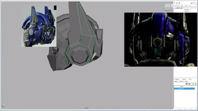 擎天柱头部结构查找及细节添加