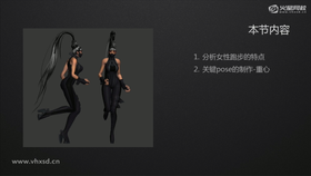 分析女性跑步的特点
关键pose的制作-重心