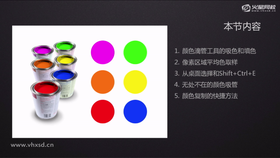 颜色滴管工具
1.颜色滴管工具的吸色和填色
2.像素区域平均色取样
3.从桌面选择和Shift+Ctrl+E
4.无处不在的颜色吸管
5.颜色复制的快捷方法