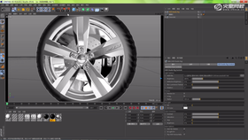 轮毂材质调节完毕后的渲染设置调节