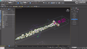 制作动态贴图结合PF粒子数据流控制粒子转横材质的效果