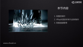 1. 背景的制作 2. VRay材质的折射与反射制作 3. 背景通道管理