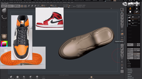 讲解利用ZBrush的功能修改鞋面皮革雕刻