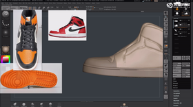 讲解利用ZBrush的功能修改鞋面皮革雕刻