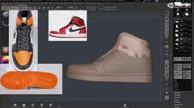 讲解利用ZBrush的功能修改鞋面皮革雕刻