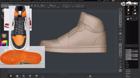 讲解在zbrush中制作鞋面的缝合车线的插入笔刷,单排和双排车线