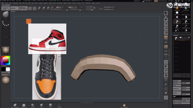 讲解利用车线的原模型制作鞋带部分