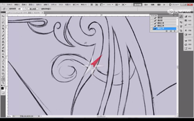 线稿优化,给画面上大色调。