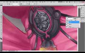 开始细节的刻画,包括首饰的金属质感,衣服的薄纱质感等。