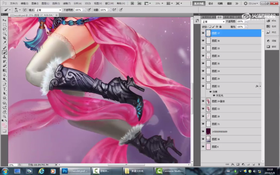 继续处理服饰的光感,继续丰富背景。