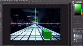 寻找地平线及消失点,匹配透视关系