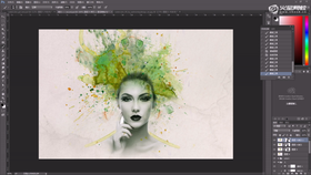 1.修改头部水彩
2.脸部画笔添加水彩