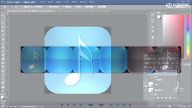 音乐图标的水晶质感增强